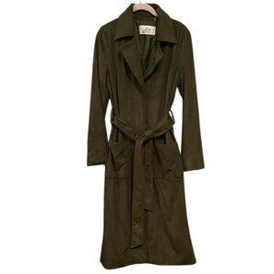 Badgley Mischka Dark Green faux  Suede Coat